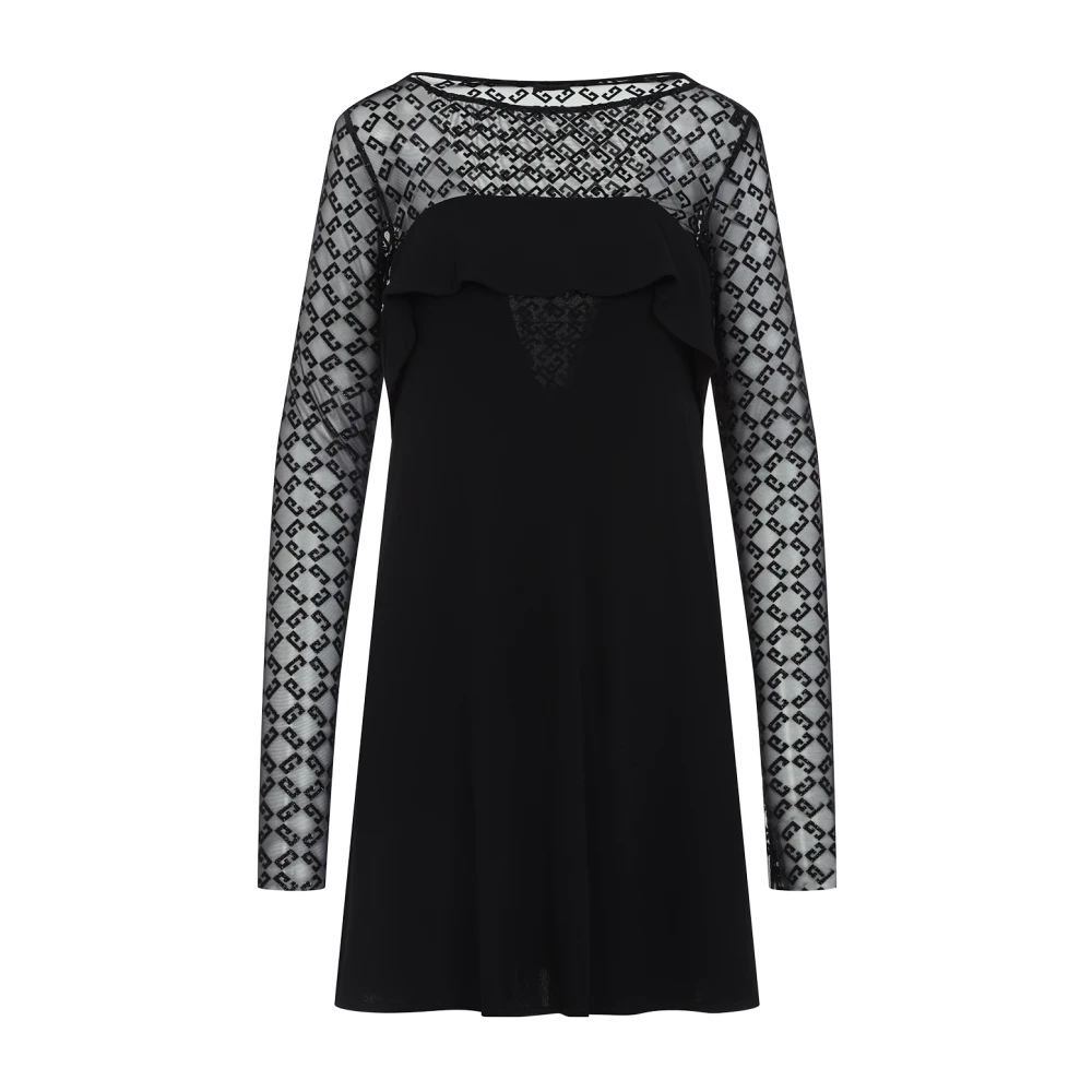 Givenchy Elegante jersey jurk met monogram-ruffle Black Dames