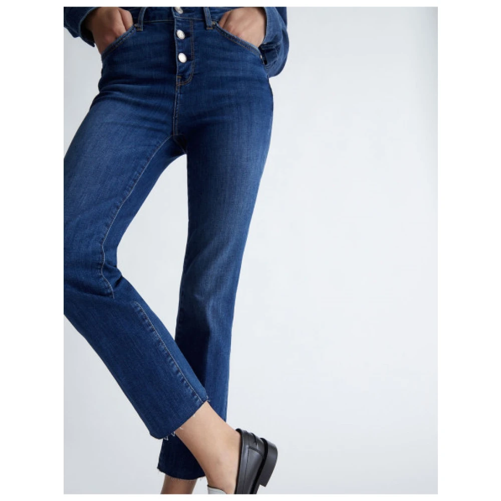 Liu Jo Hoge Taille Princess Crop Flare Jeans Blue Dames