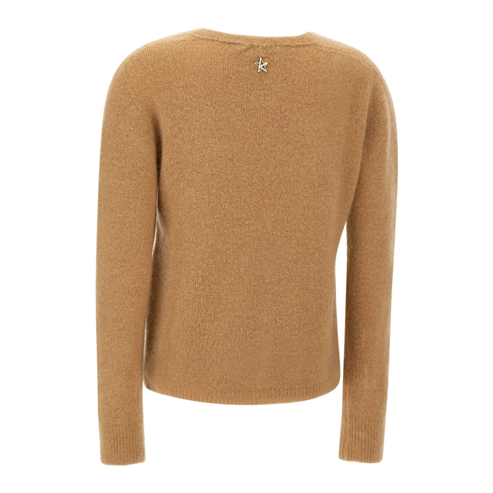 Kaos Bruine Wollen Blend Cardigan Sweater Brown Dames