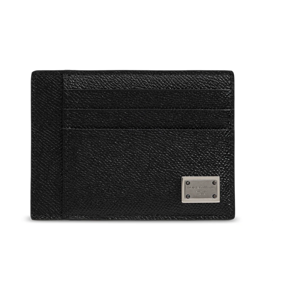 Dolce & Gabbana Leather Card Holder - Male - Wallets & Cardholders - Black - One Size - Accessories