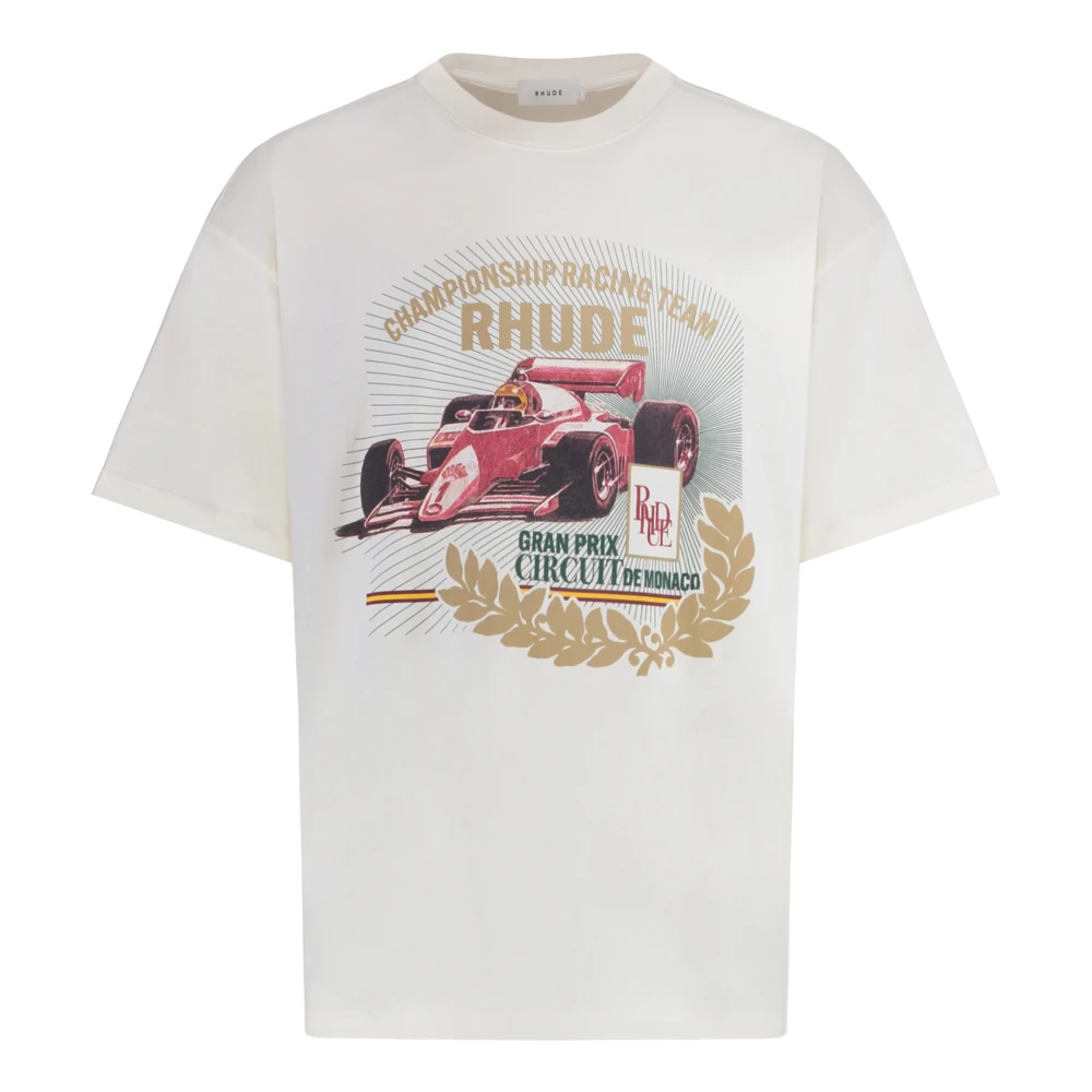 Rhude Katoenen T-shirt met print op de voorkant White Dames