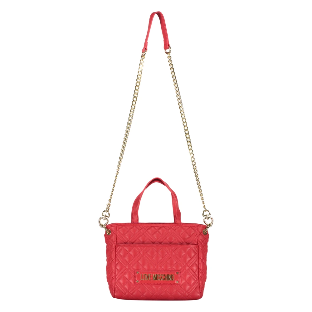 Love Moschino Gewatteerde Handtas met Afneembare Clutch Red Dames