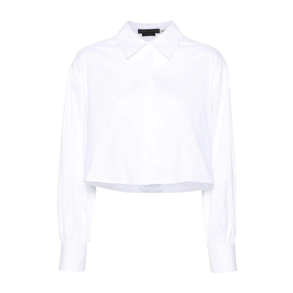 Alice + olivia Witte Stretch-Katoenen Overhemd met Rechte Kraag White Dames