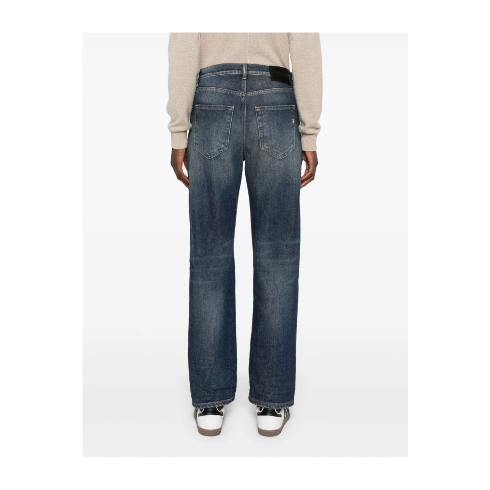 Dondup Blauwe Gewassen Denim Boyfriend Jeans Blue Dames