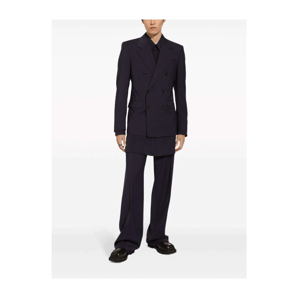 Dolce & Gabbana Donkerblauwe Bell Bottom Broek Blue Heren