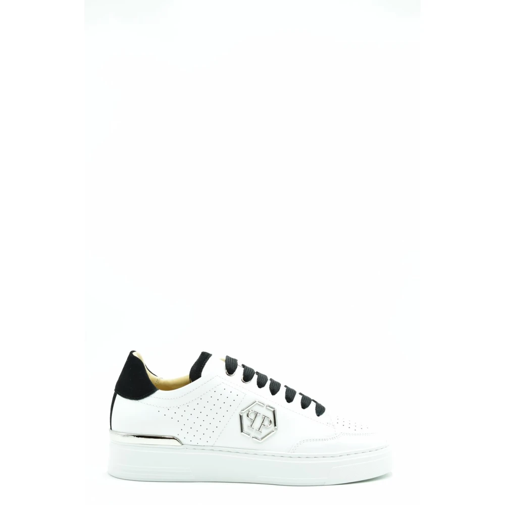 Philipp Plein Women's White Mix Leather Lo-Top Sneakers