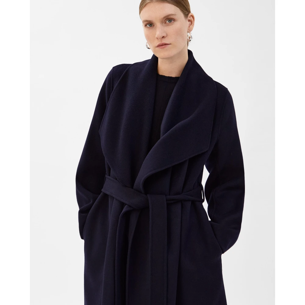 IVY OAK Minimalistische wollen jas met reverskraag Blue Dames
