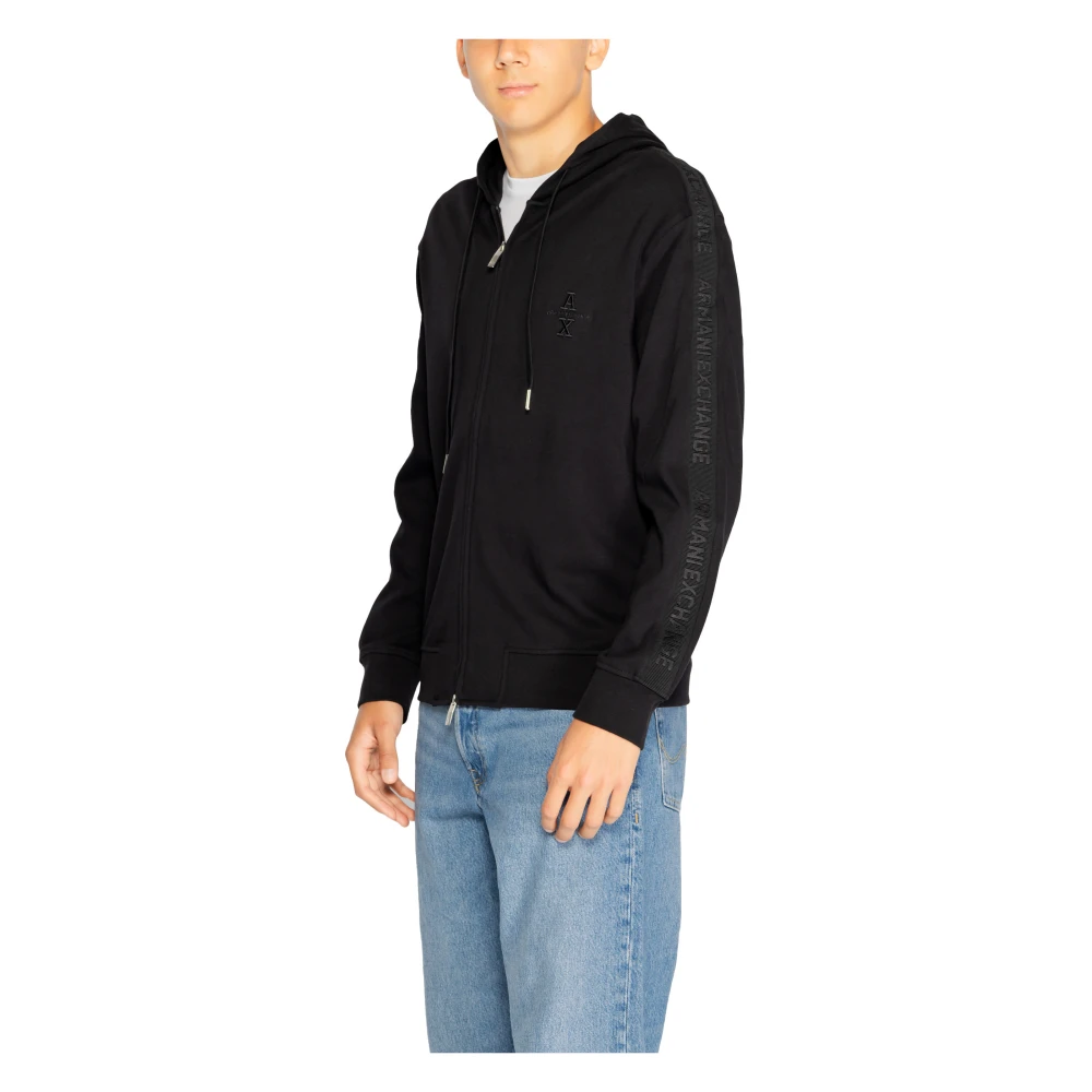 Armani Exchange Zwarte Hoodie met Rits Black Heren