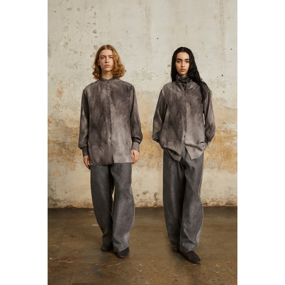 Cortana Park lila zijden overhemd Gray Dames