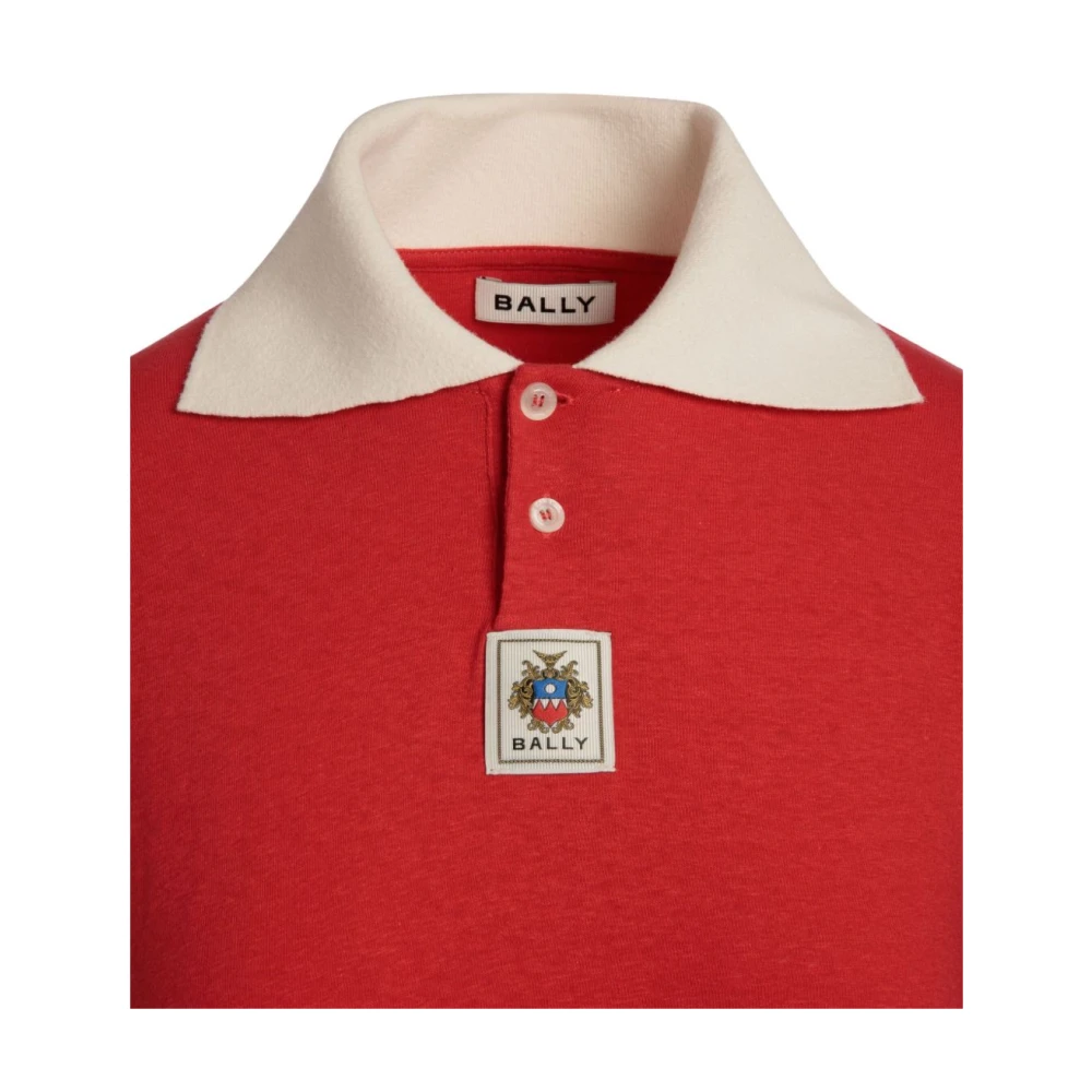 Bally Rode Polo Shirt met Knoopsluiting Red Dames