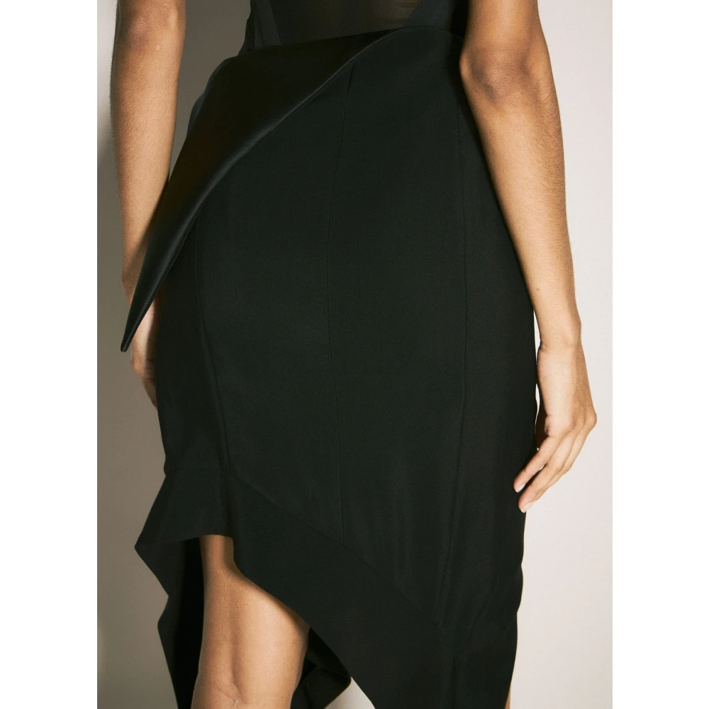 Mugler Satin Cummerbund Rok Black Dames