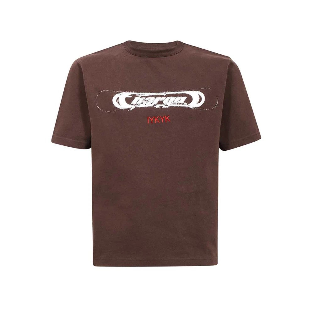 Heron Preston Katoenen T-shirt met Front Print Brown Heren