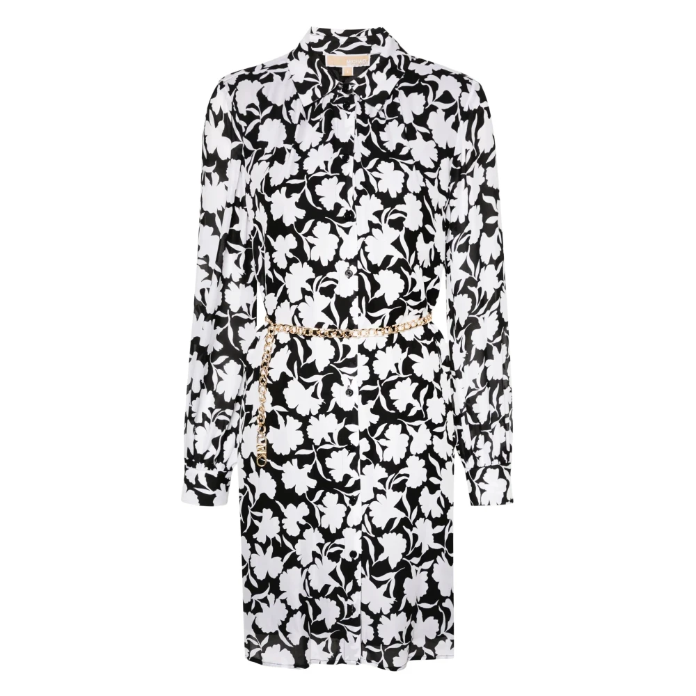 Michael Kors Casual Mini Jurk met Zijde Black Dames