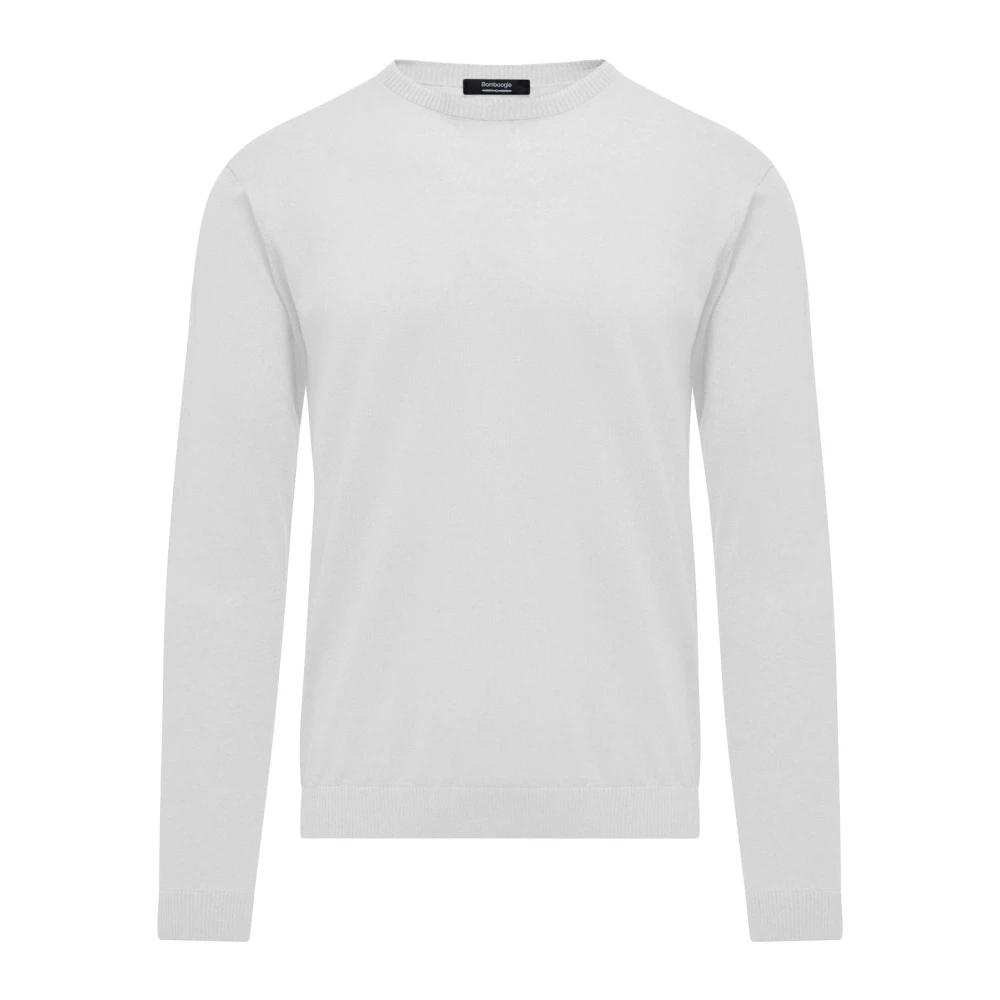 BomBoogie Linnen en katoenen ronde hals trui White Heren
