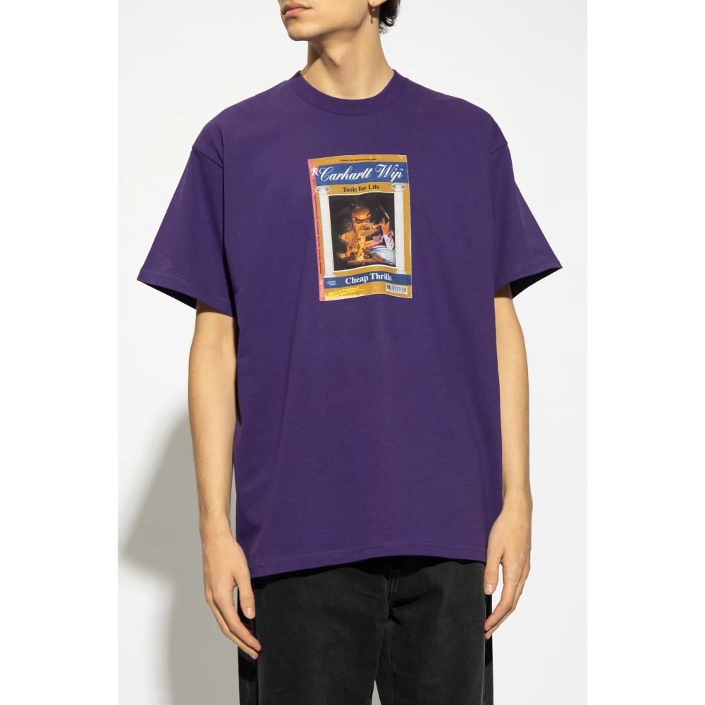 Carhartt WIP T-shirt met logo-opdruk Purple Heren