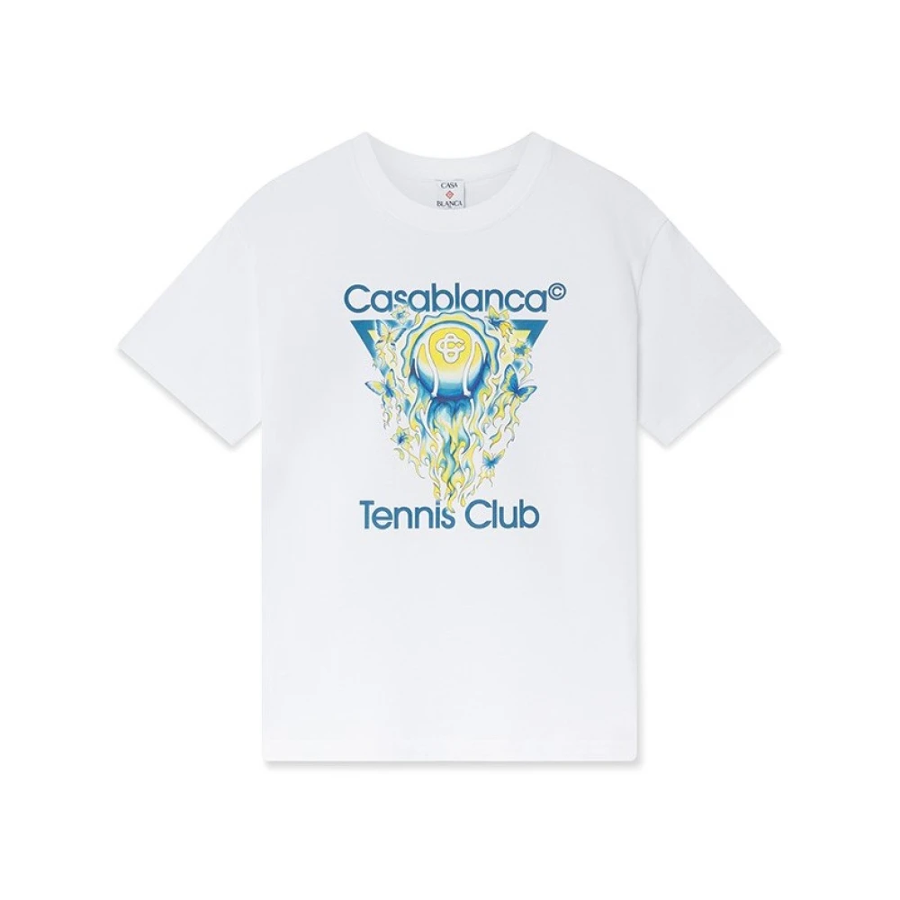 Casablanca Women's White T-Shirts, Xs, Tennis Club Icon Tee