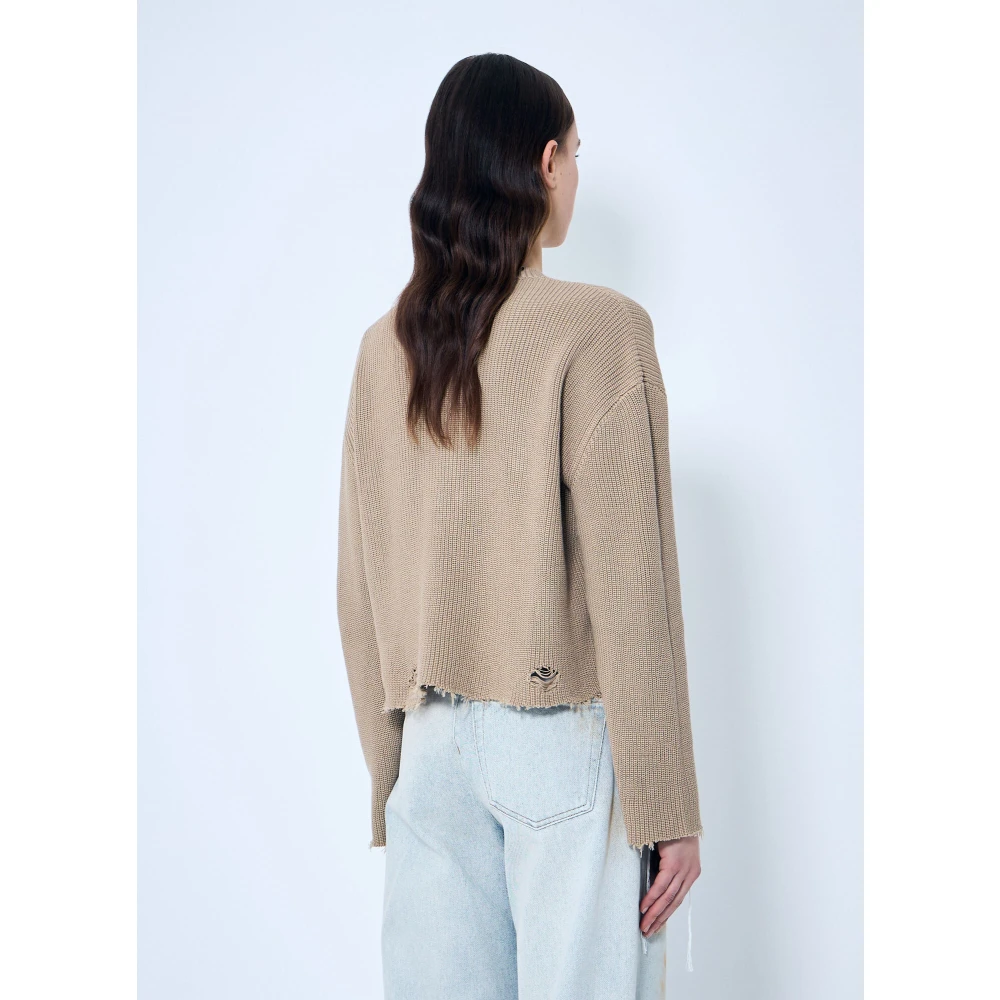MM6 Maison Margiela Gestoorde gebreide trui Beige Dames