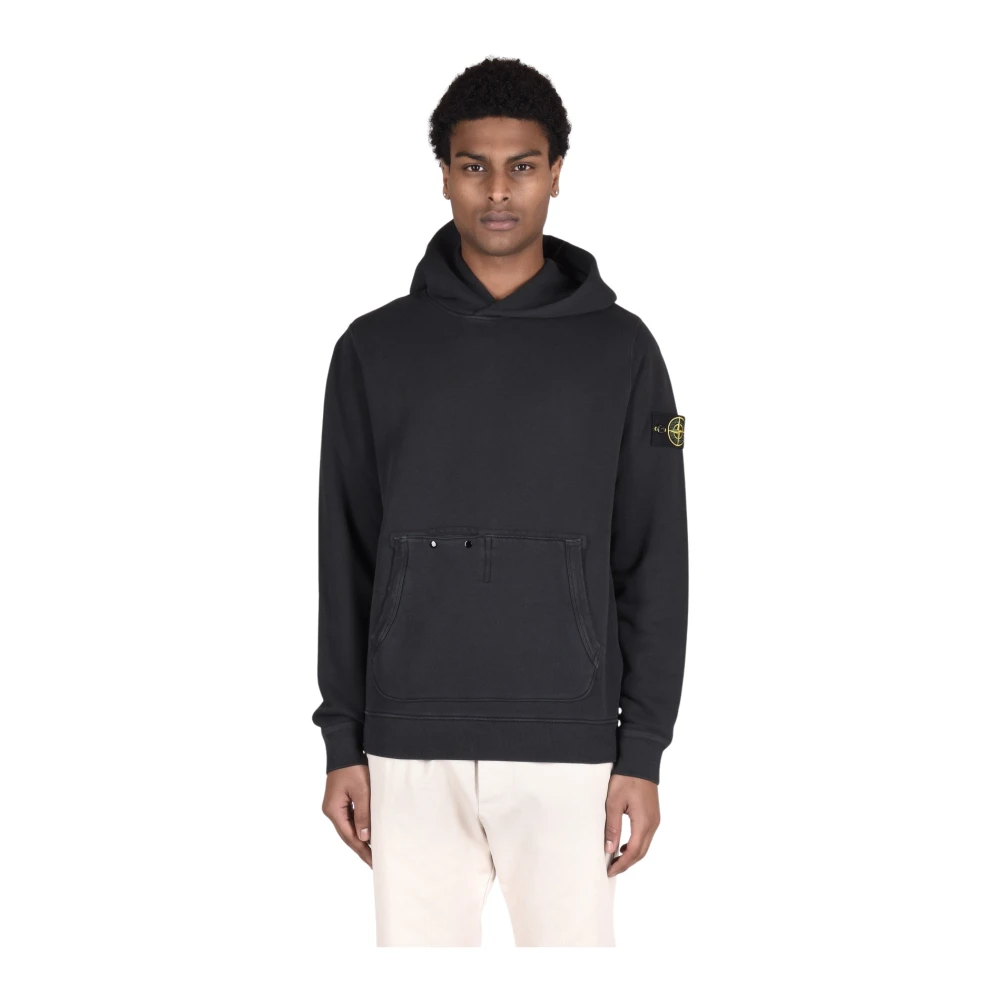 Stone Island Katoenen sweatshirts voor mannen Black Heren