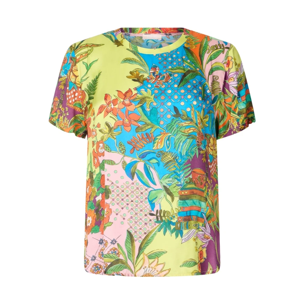Liu Jo Kvinno Multicolor Toppar Dam, Xs, T-Shirt I Raso Stampato