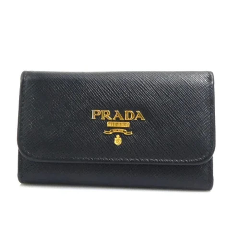 Prada Vintage Pre-owned Leather key-holders Black Dames