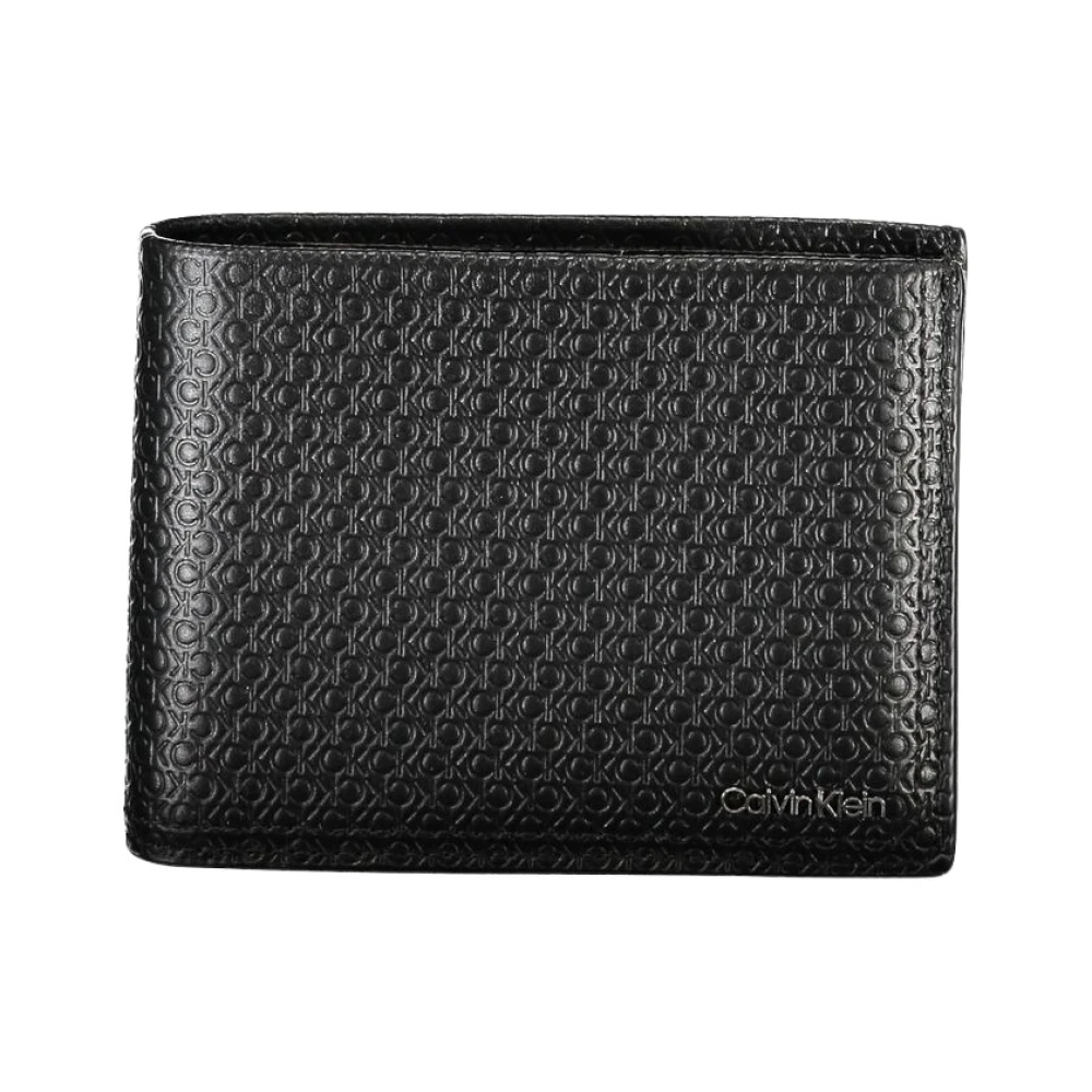 Calvin Klein Elegante zwarte leren portemonnee met RFID-blokkering Black Heren
