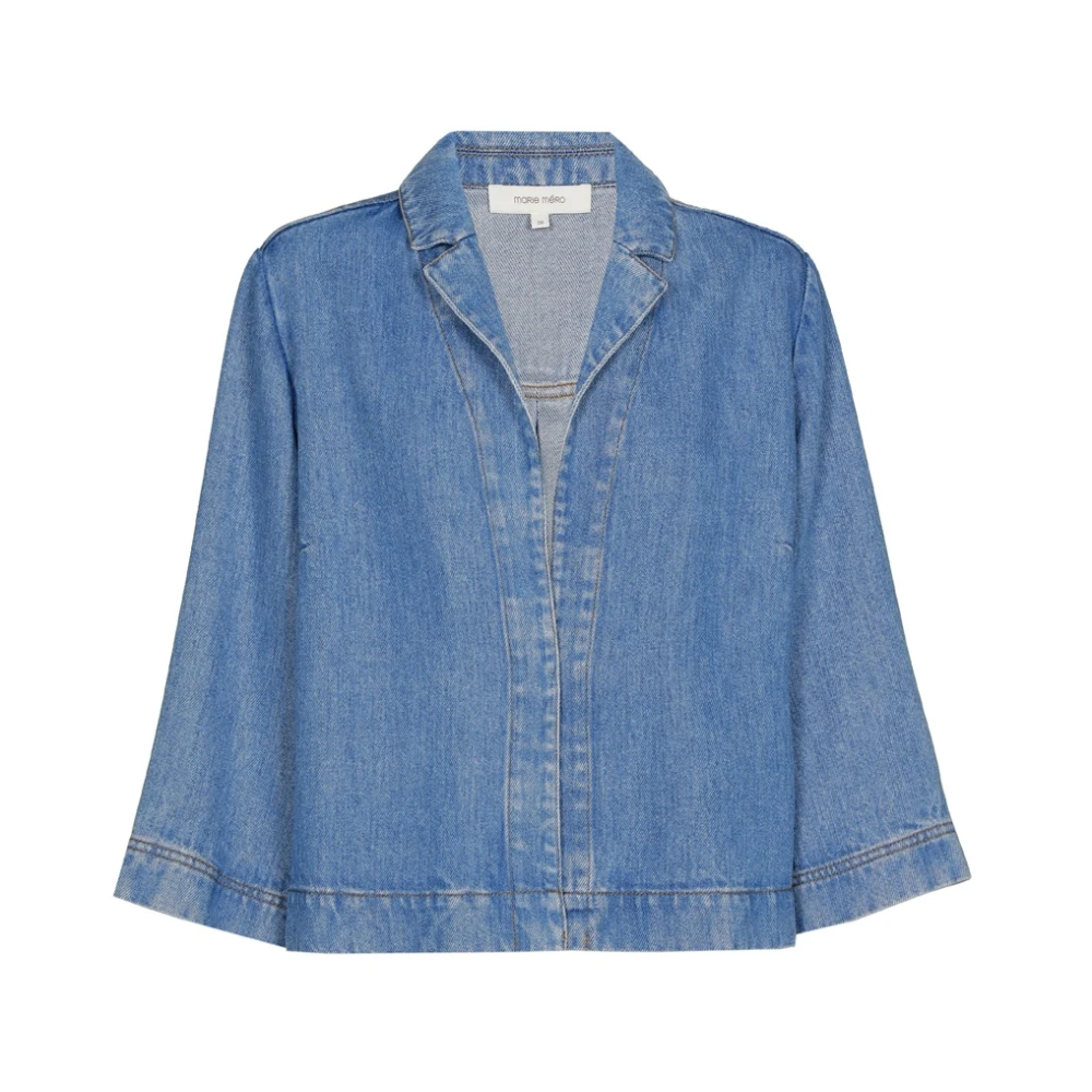 Marie Méro Denim Stretch Blazer Jas Blue Dames