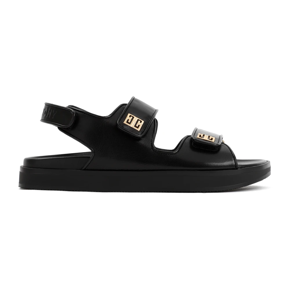 Givenchy Läder Sandaler, platta Black, Dam