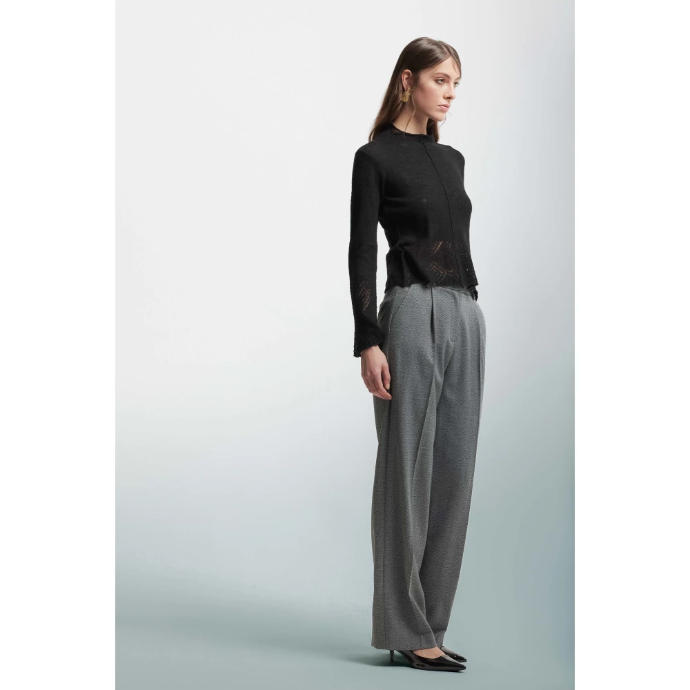 Kocca Pleated straight leg trousers for women Black Dames