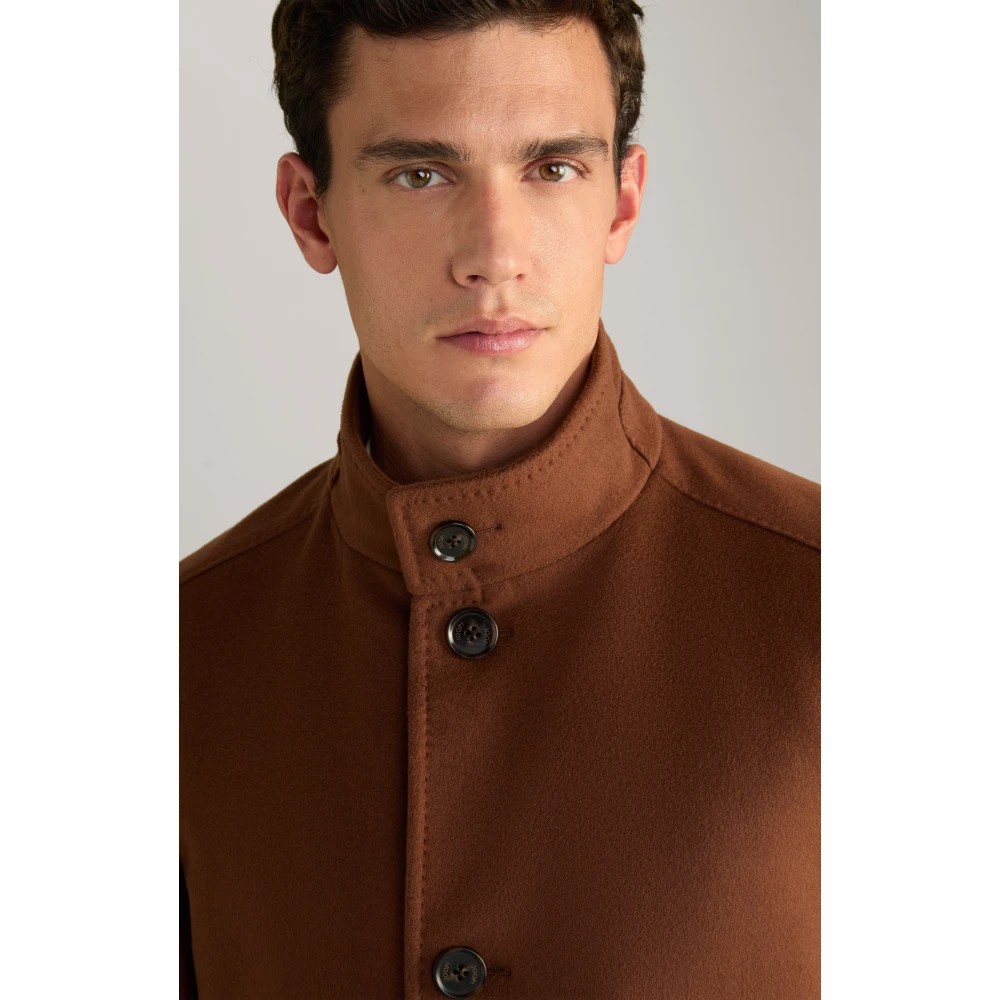 Joop! Klassieke Herenjas met Hoge Kraag Brown Heren