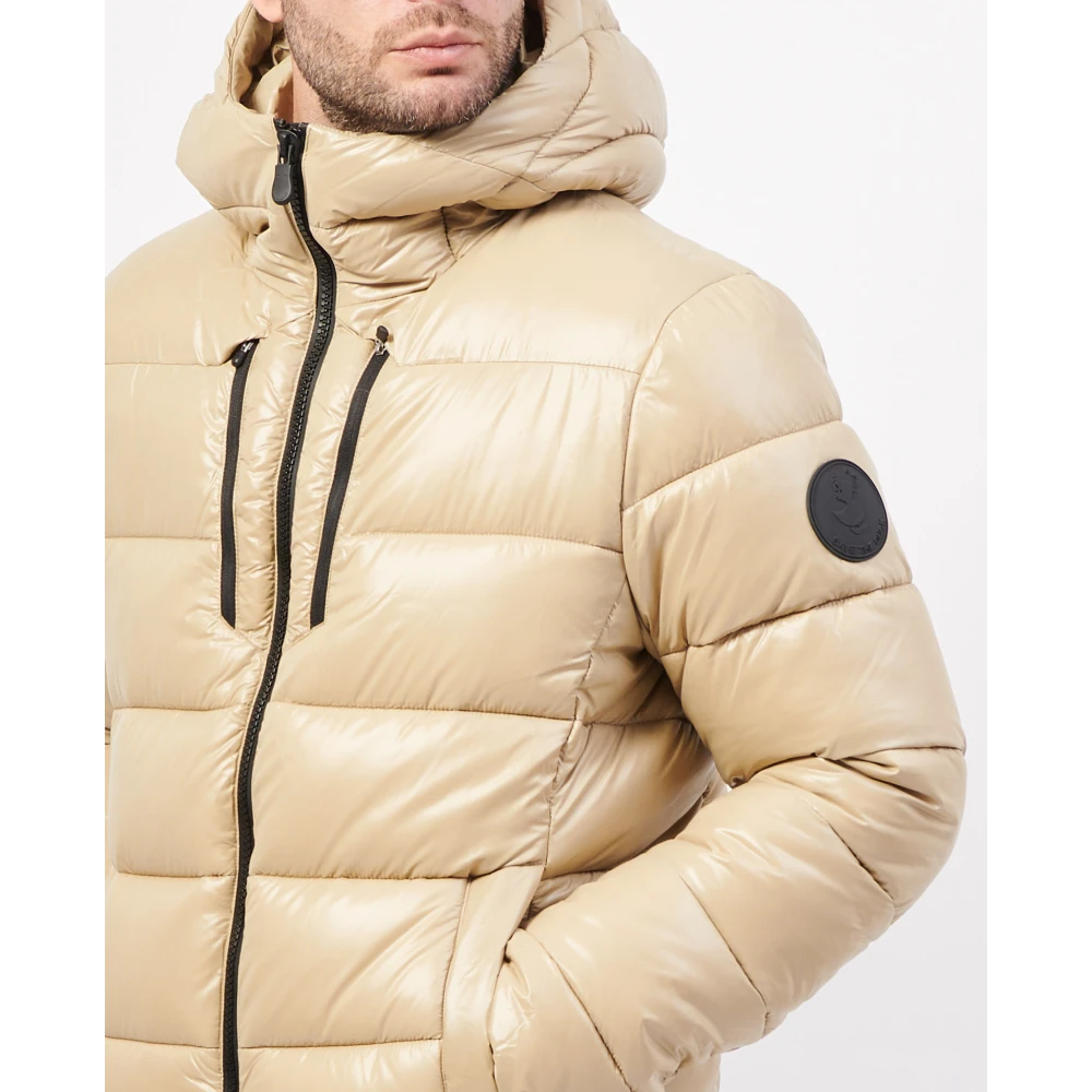 Save The Duck Gewatteerde hoge kraag jas beige Heren