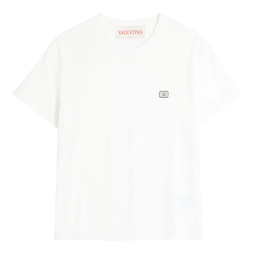 Valentino Garavani Men's White T-Shirt With Vlogo Patch