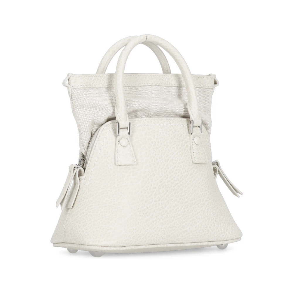 Maison Margiela Witte Leren Schoudertas met Handvatten White Dames