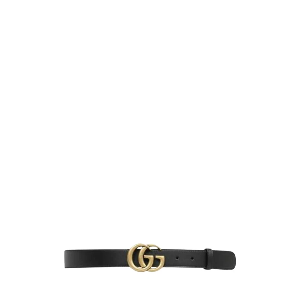 Gucci Belt with Double G Buckle Black, Dam