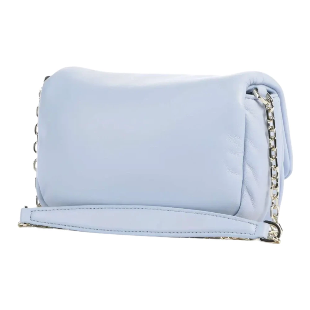 PATRIZIA PEPE Heldere Blauwe Schoudertas met Gouden Afwerking Blue Dames