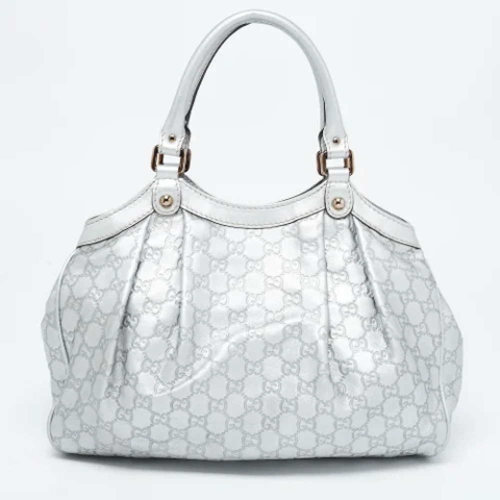Gucci Vintage Pre-owned Leather gucci-bags Gray Dames