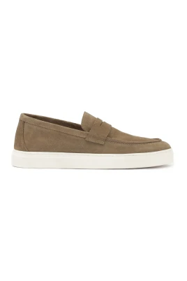 Taupe sneakers med slip-on ovandel
