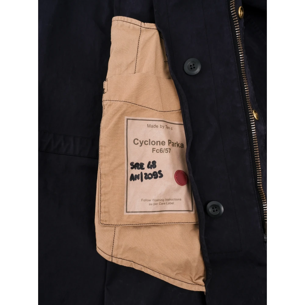Ten C Klassieke Cyclone Parka met capuchon Blue Heren