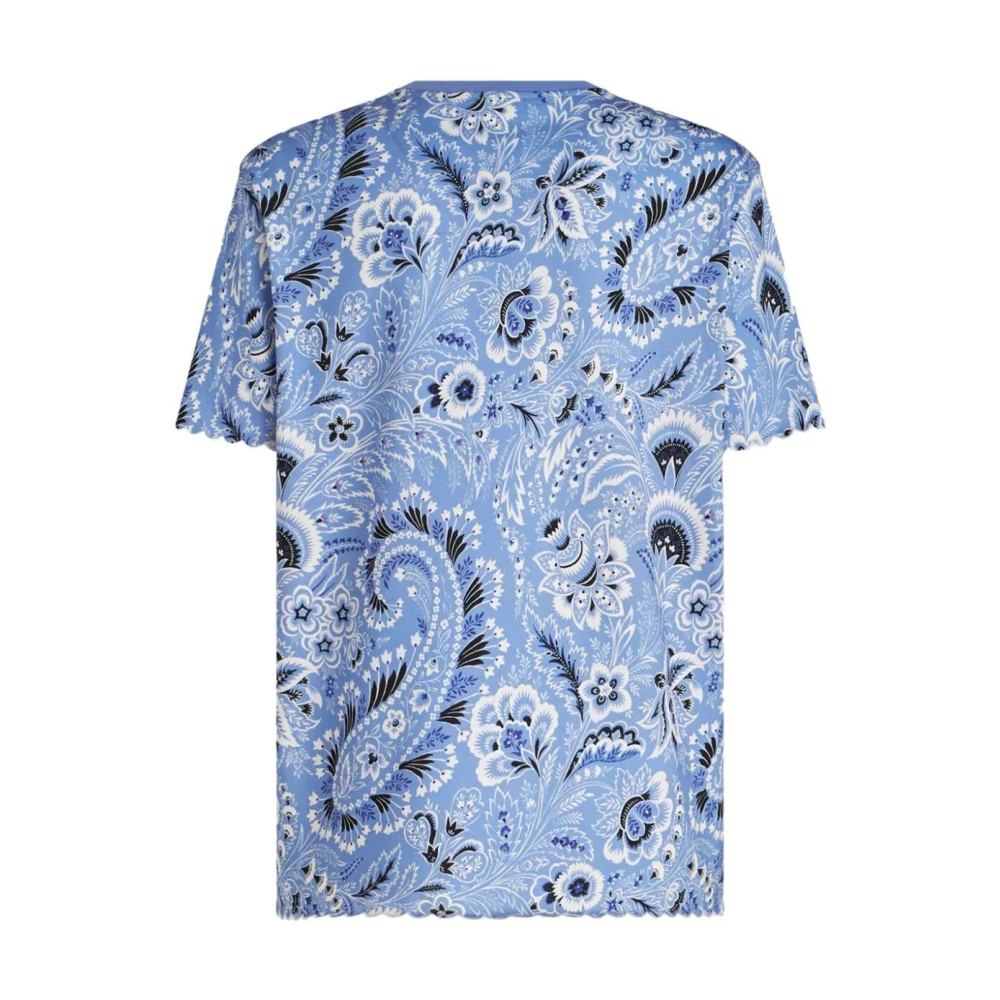 ETRO Blauw Print T-Shirt Blue Dames