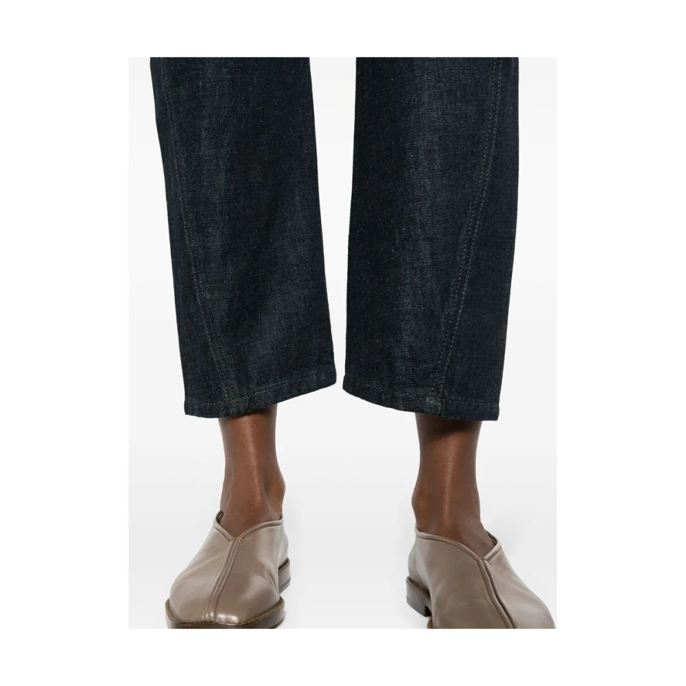Lemaire Indigo Blauwe Denim Wijde Pijp Broek Blue Dames