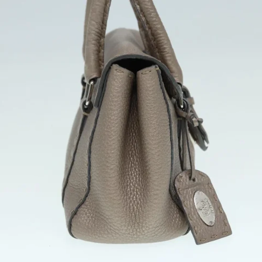 Fendi Vintage Pre-owned Leather fendi-bags Gray Dames