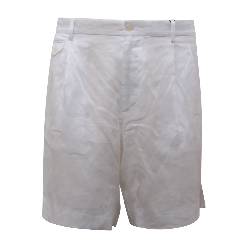 Dolce & Gabbana Men's White Casual Shorts, Xl, Linen Bermuda Shorts