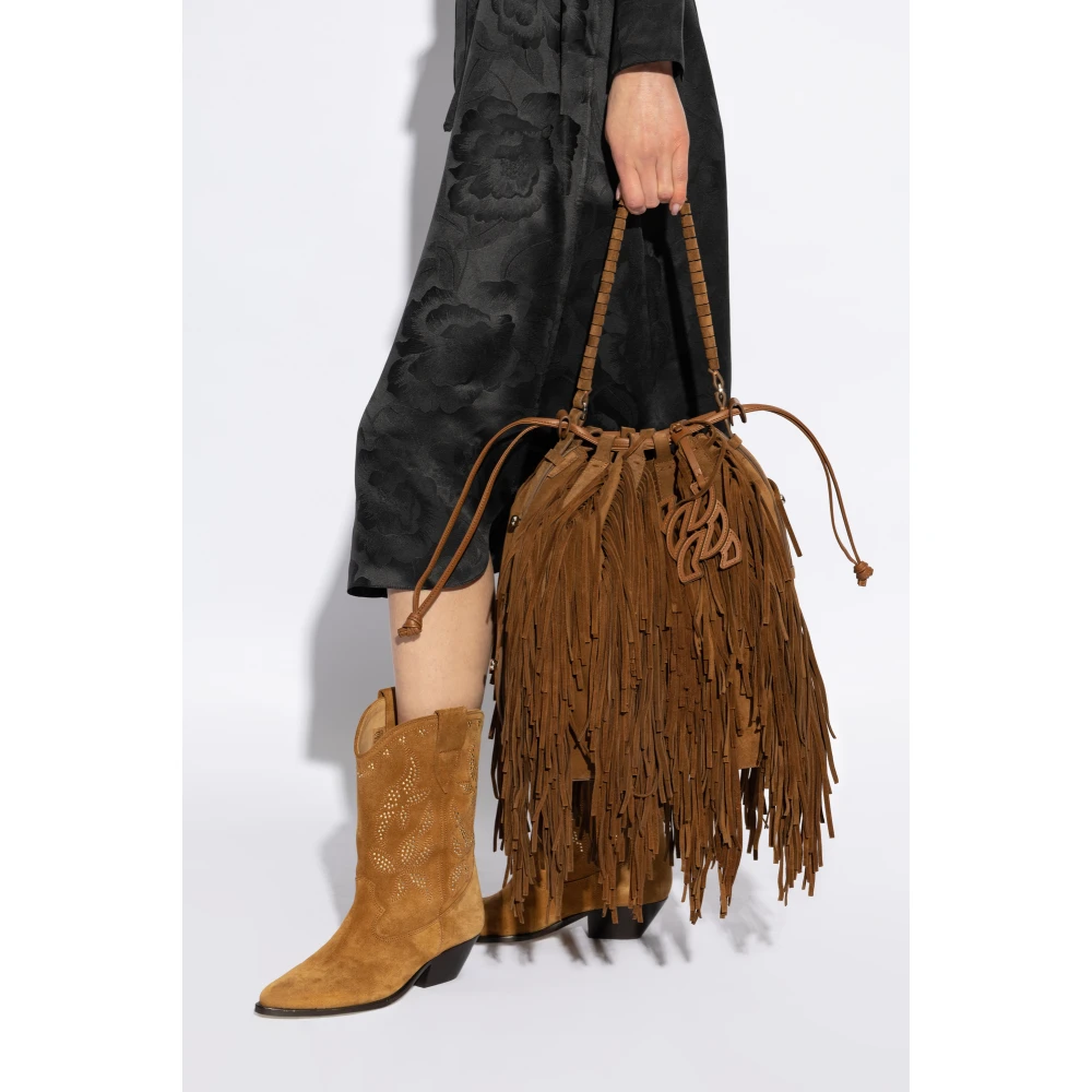 Casadei Suède emmer tas met franjes Brown Dames