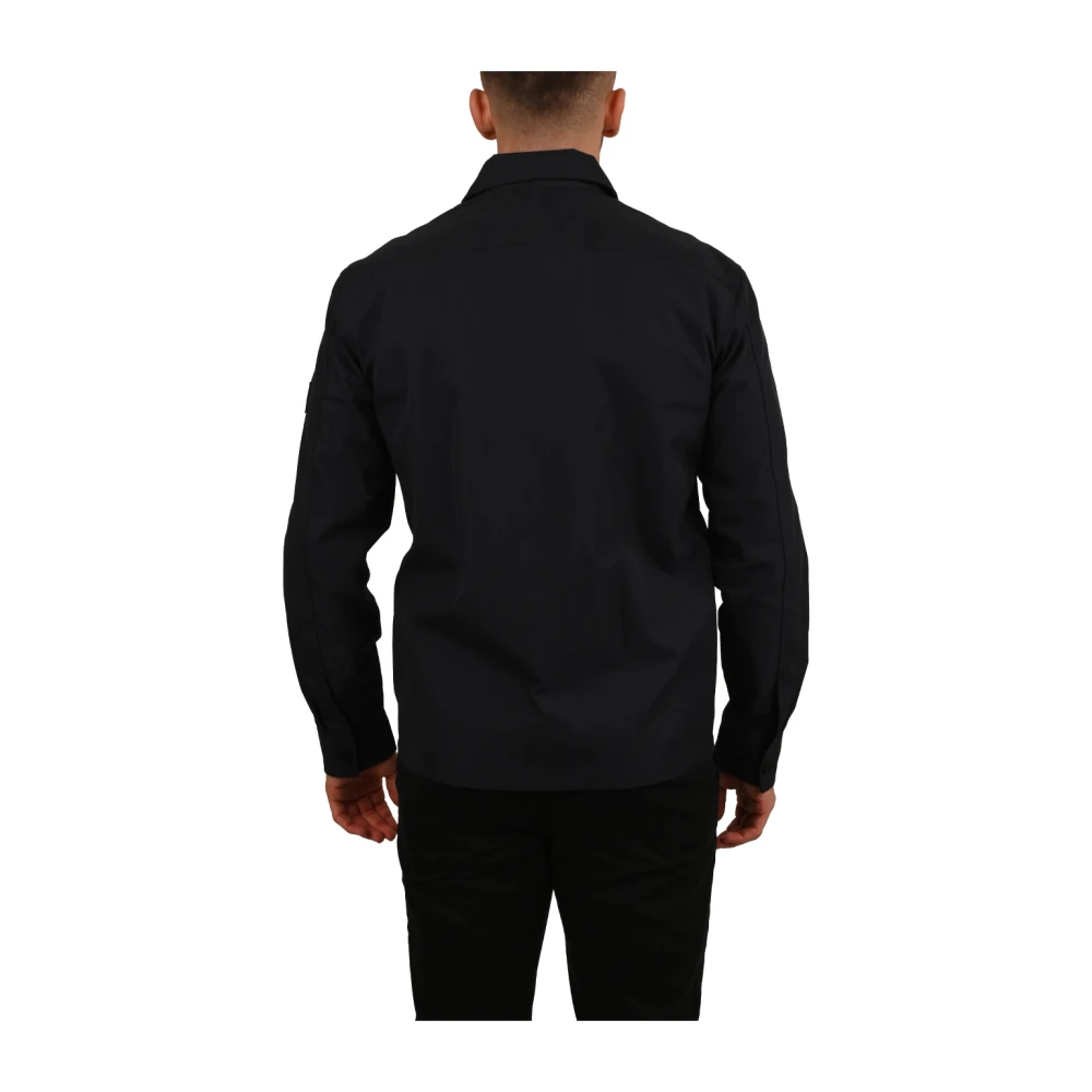 Calvin Klein Katoenen Twill Overhemd met Borstzakken Black Heren