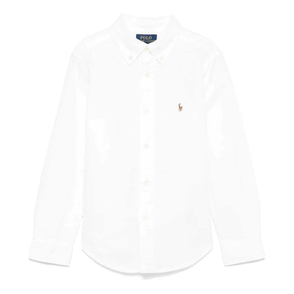 Polo Ralph Lauren Unisex Kids White Kids Shirts, 6 Y, Ls Bd Tops Shirt