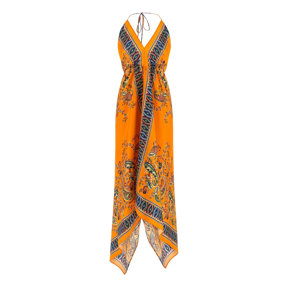 Etro Women's Multicolor Long Silk Dress - Maxi Dresses - M - Dresses
