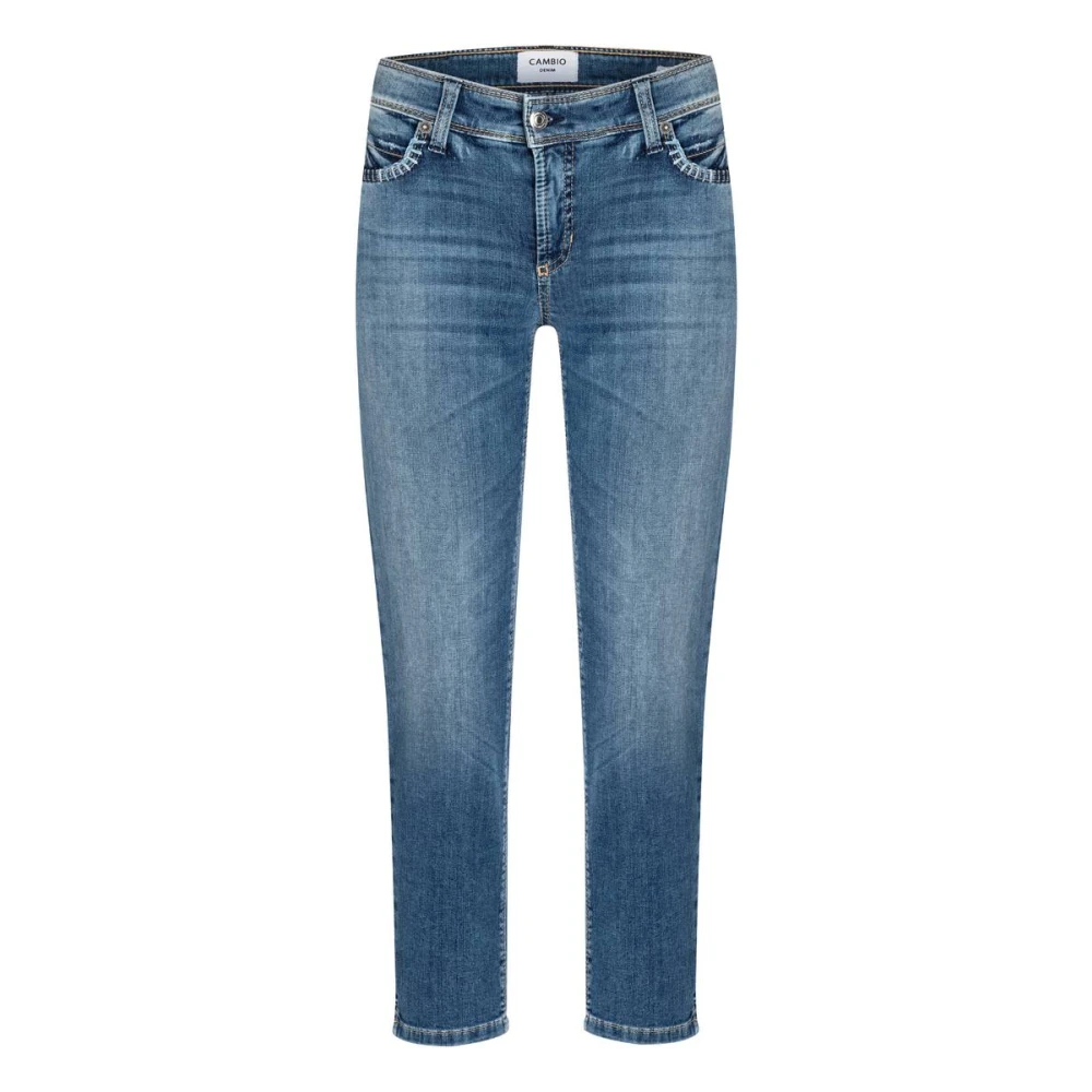 Blå Cropped Piper Jeans
