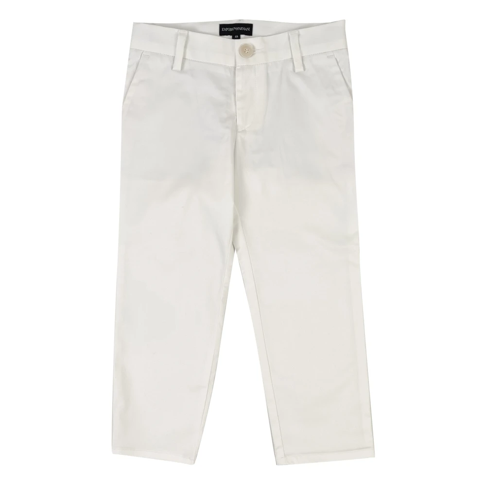 Emporio Armani Boys White Trousers, 4 Y, Trousers