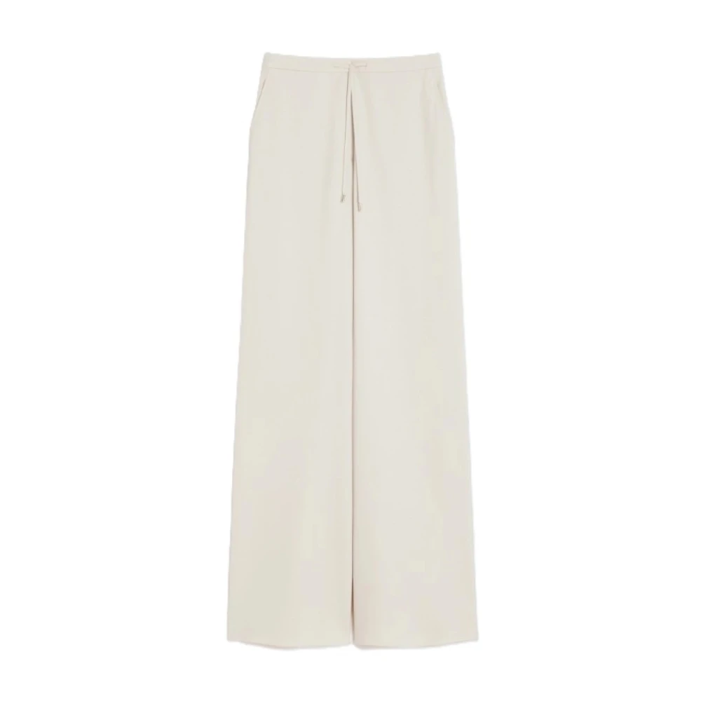 Max Mara Studio Beige Wide Trousers, Female, 2XS, Denaro Trousers