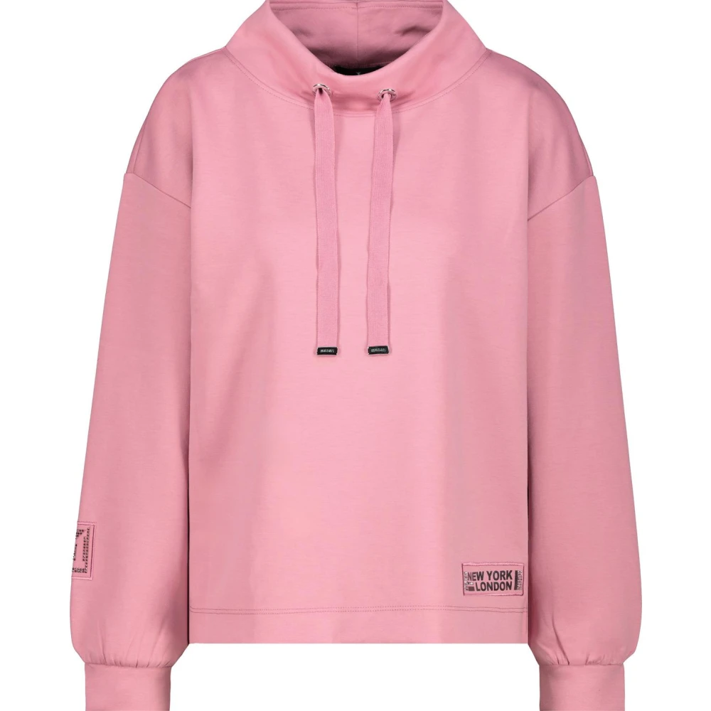 Monari Stijlvolle Sweater met Hoge Kraag Pink Dames