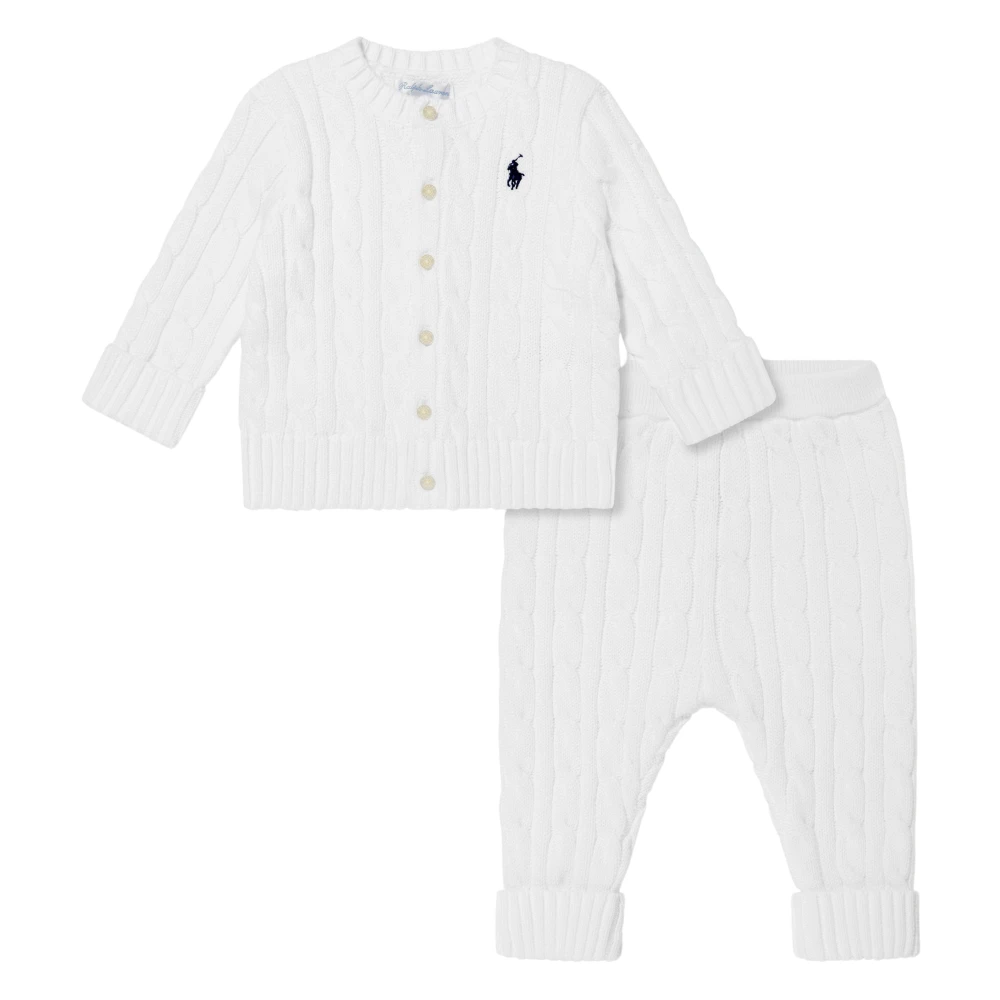 Ralph Lauren Men's White Baby Boys Cotton Trouser Set In